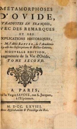 Métamorphoses D'Ovide, 2