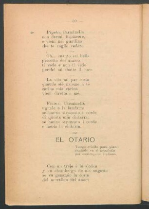 El otario : Tango criollo para piano cantado en el acordeón por cualquier italiano.