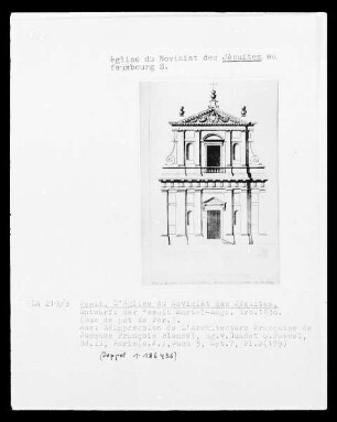 Paris, Église du Noviciat des Jésuites, Fassadenentwurf
