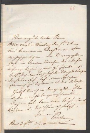Brief an Clara Schumann