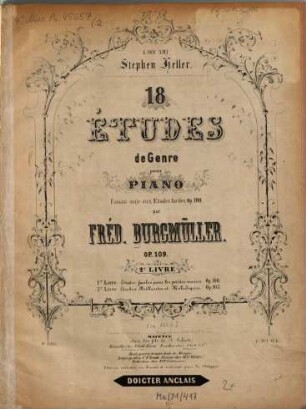 Etudes, 2. 18 études de genre : pour piano ; op. 109