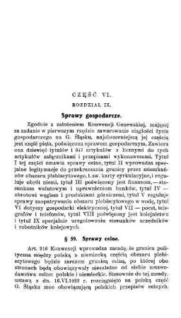 Czesc VI. Rozdzial IX. Sprawy gospodarcze.