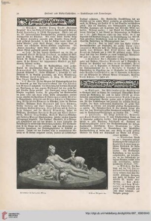 Personal- u. Atelier-Nachrichten - Ausstellungen und Sammlungen - Vermischte Nachrichten - Denkmäler - Preis-Ausschreiben - Vom Kunstmarkt