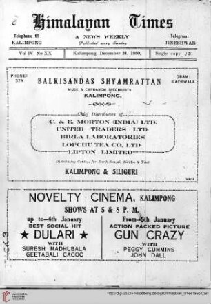No. XX (31 December 1950)