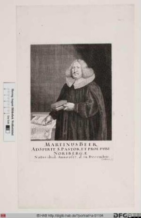 Bildnis Martin Beer (Bär, lat. Ursinus)