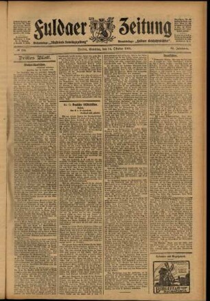 Dritte Ausgabe vom Samstag, den 14. Oktober 1905.