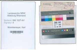 Entnazifizierung Karl Moenkemeyer , geb. o.D. (Studienrat)