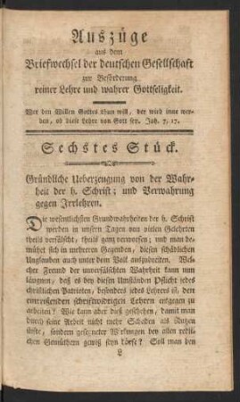 Sechstes Stück