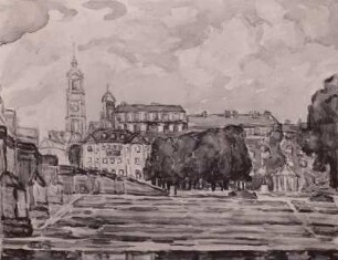 Neustädter Ufer mit Narrenhäusel : Neustädter Ufer mit Narrenhäusel. Aquarell. um 1920