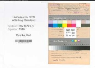 Entnazifizierung Karl Duscha , geb. 08.02.1892 ()