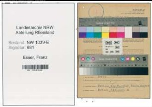 Entnazifizierung Franz Esser , geb. 29.10.1891 (Gemeinderat)