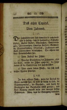 Das achte Capitel. Vom Zahnweh.