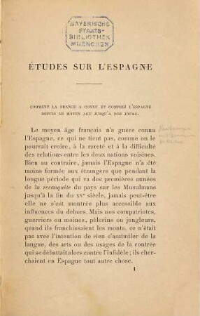 Études sur l'Espagne, 1
