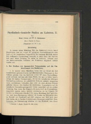 Physikalisch-chemische Studien am Kadmium. II.