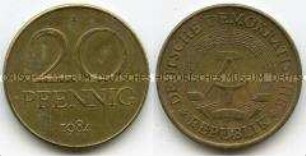 Deutsche Demokratische Republik, 20 Pfennig