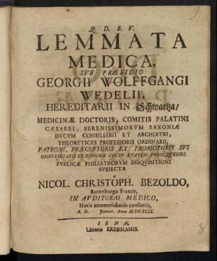 Lemmata Medica