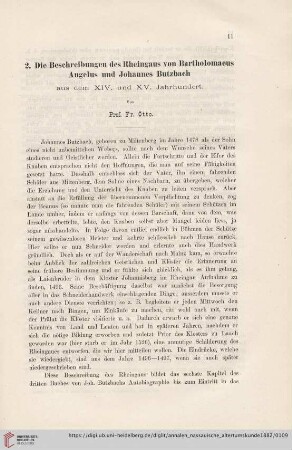 17: Zur Geschichte des Rheingaues, 2, Die Beschreibungen des Rheingaus von Bartholomaeus Angelus und Johannes Butzbach aus dem XIV. und XV. Jahrhundert
