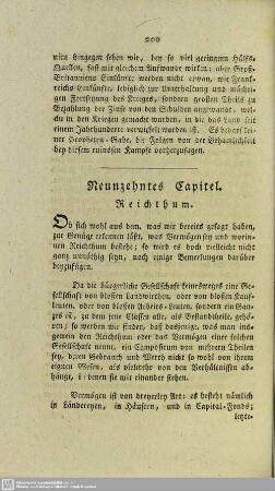 Neunzehntes Capitel. Reichthum