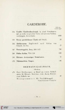 Garderobe (Nr. 264-271)