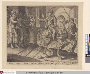 [The prodigal son leaving his father's house; Der verlorene Sohn verlässt sein Vaterhaus]