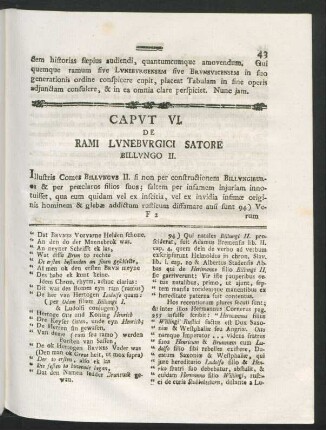 Caput VI. De Rami Luneburgici Satore Billungo II