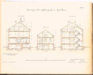 Amtsgerichtsgefängnis, Grottkau: 3 Querschnitte 1:100