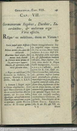 Cap. VII. de Germanorum Regibus, Ducibus, Sacerdotibus, & mulierum erga Viros affectu