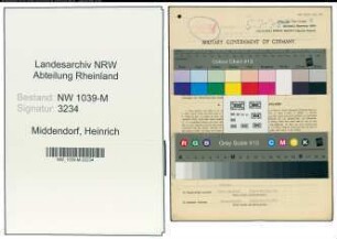 Entnazifizierung Heinrich Middendorf , geb. 14.11.1896 (Kaufmann)