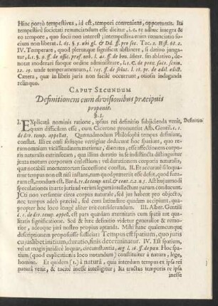 Caput Secundum Definitionem cum divisionibus praecipuis proponit.