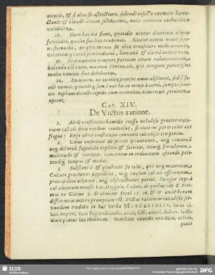 Cap. XIV. De Victus ratione
