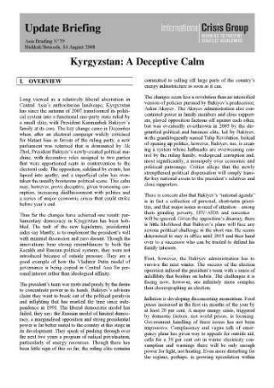 Kyrgyzstan: a deceptive calm