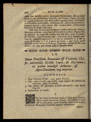 400-408, § IX. Solum Pontificem Romanum esse Vicarium Christi ...