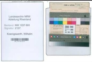 Entnazifizierung Wilhelm Koenigswerth , geb. 10.09.1893 (Reg.Inspektor)