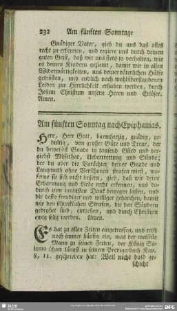 Am fünften Sonntag nach Epiphanias
