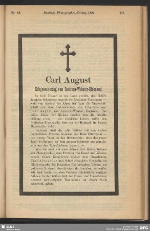 Nachruf Carl August