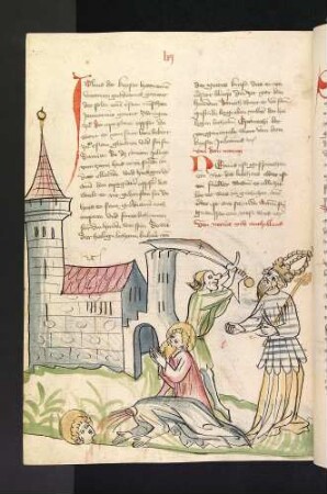 Enthauptung der hll. Nereus und Anchilleus im Beisein des Kaisers Aurelianus