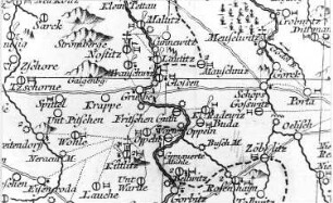 Löbau-Bellwitz. Oberlausitzkarte, Schenk, 1759