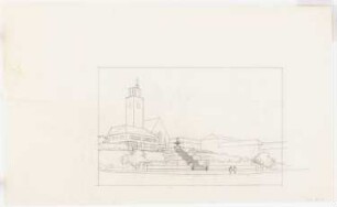 Städtebau, Stegreifaufgabe 5 Wintersemester 1931/32: Perspektivische Ansicht einer Kirche