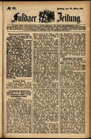 Ausgabe vom Freitag, den 25. März 1881.