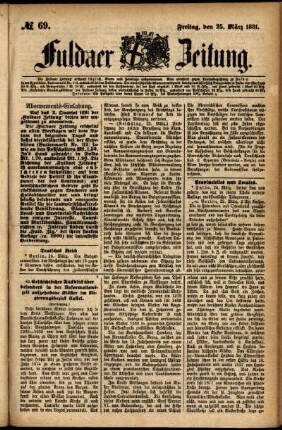 Ausgabe vom Freitag, den 25. März 1881.