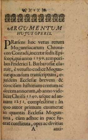Conradus Episcopus incertae sedis Chronicon vetus rerum Moguntiacarum
