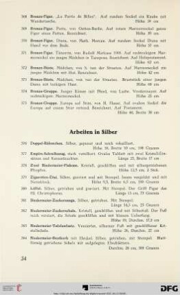 Arbeiten in Silber (Nr. 376-399)