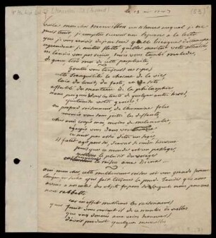 Brief von François Thomas Marie de Baculard d' Arnaud an Eleazar de Mauvillon