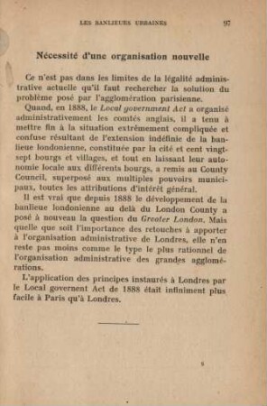 Nécessité d'une organisation nouvelle