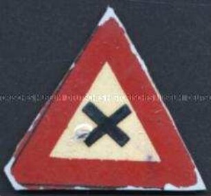 WHN-Abzeichen, Verkehrszeichen: Kreuzung, Straßensammlung im Gau 44 Reichskommissariat Niederlande am 14. und 15. Februar 1941