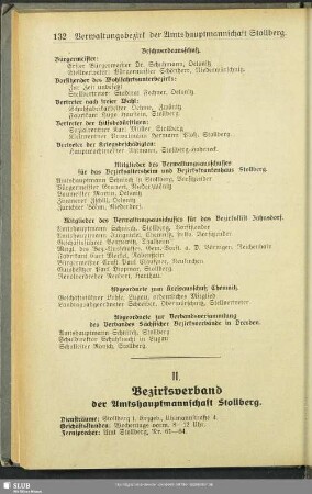 II. Behördenverzeichnis : II. Bezirksverband der Amtshauptmannschaft Stollberg