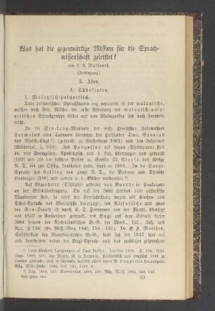 Was hat die gegenwärtige Mission für die Sprachwissenschaft geleistet ? ( Fortsetzung)
