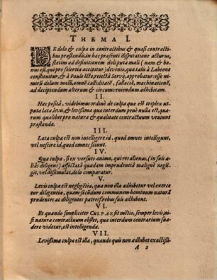 De Dolo Et Culpa In contractibus & quasi contractibus praestandis : Themata Ex L. Contractus 23. D. de regulis iuris desumta