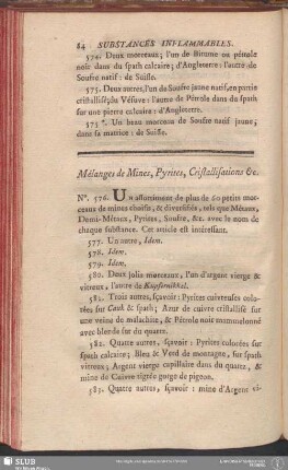 Mêlanges de Mines, Pyrites, Cristallisations &c.