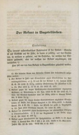 Der Rekurs in Bagatellsachen.